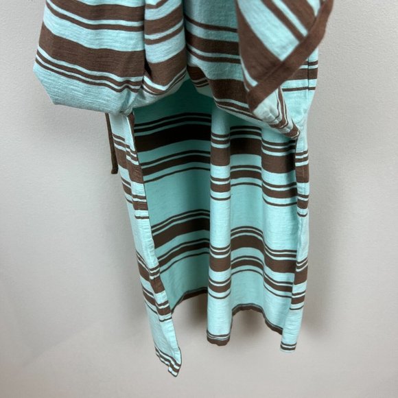 Horny Toad Maxi Dress Medium Mint Brown‎ Striped Belted Sleeveless Summer - Picture 7 of 10